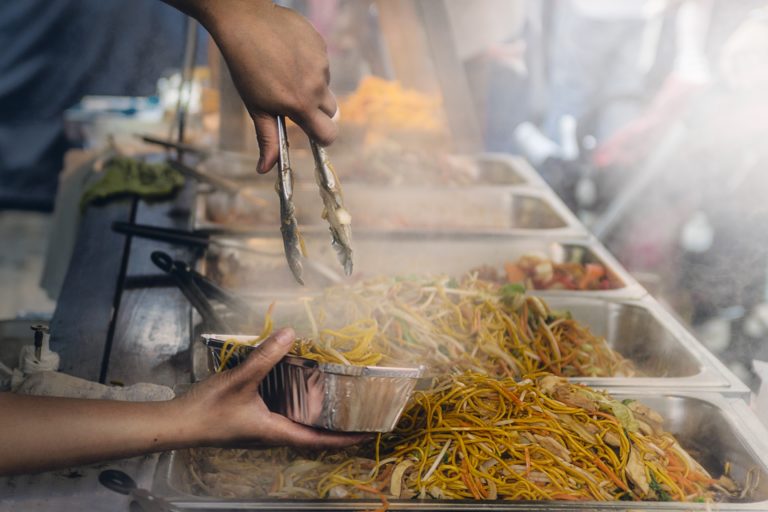 Serving food